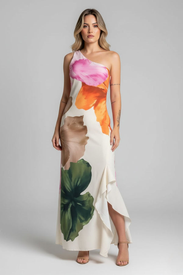 Vestido Floral (Vestido Floral Asimétrico)