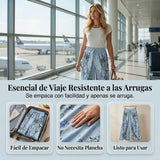 Pantalón fluido estampado con cordón ajustable