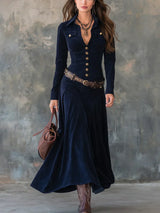 Misea – Vestido largo efecto ante