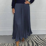 Aclarada - Vestido maxi con jersey y falda plisada
