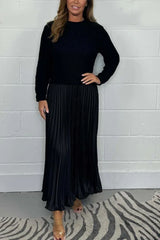 Aclarada - Vestido maxi con jersey y falda plisada