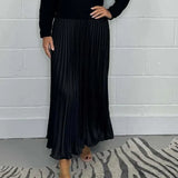 Aclarada - Vestido maxi con jersey y falda plisada