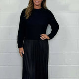 Aclarada - Vestido maxi con jersey y falda plisada