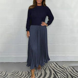 Aclarada - Vestido maxi con jersey y falda plisada
