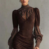 Venela - Minivestido elegante con contrastes de lunares