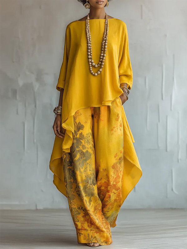 FLOR  | Conjunto Estampado Floral Artístico Elegante