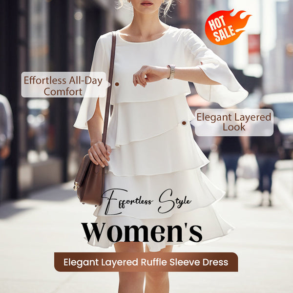 Vestido con Superposiciones y Mangas con Volantes